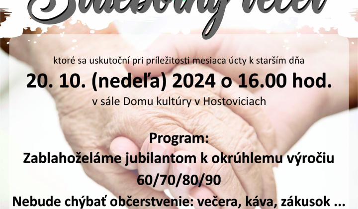 Fotka - Pozvánka na Strieborný večer dňa 20.10.2024